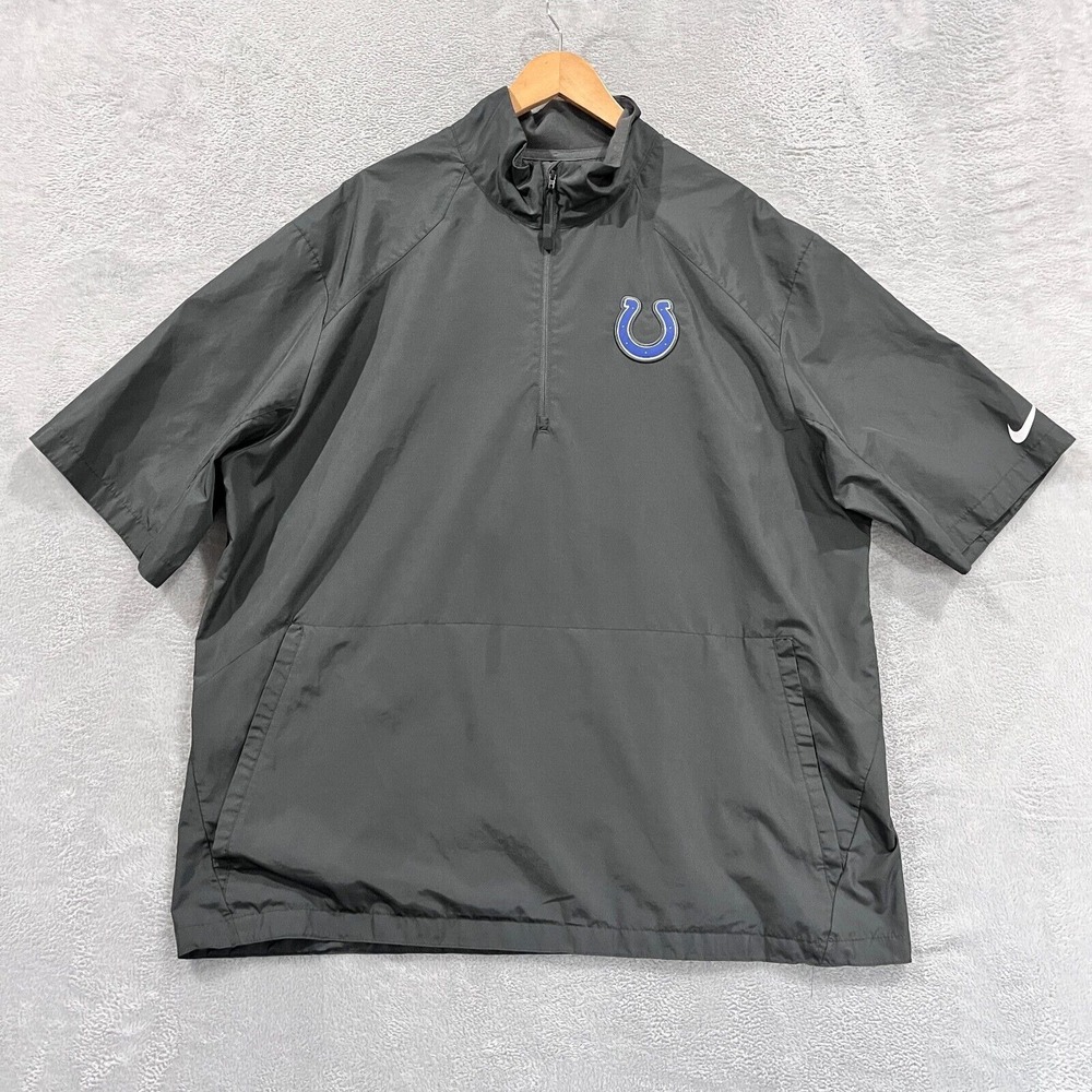 Nike On‎ Field Jacket Mens XL Indianapolis Colts 1/4 Zip Pullover Windbreaker